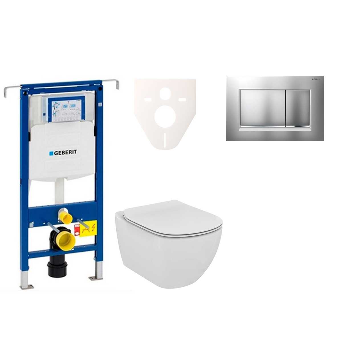 Cenově zvýhodněný závěsný WC set Geberit do lehkých stěn / předstěnová montáž+ WC Ideal Standard Tesi 111.355.00.5NE7 Ideal Standard