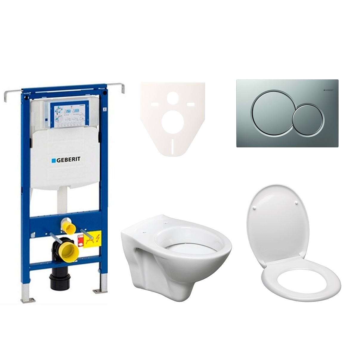 Cenově zvýhodněný závěsný WC set Geberit do lehkých stěn / předstěnová montáž+ WC S-Line S-line Pro 111.355.00.5ND3 S-Line