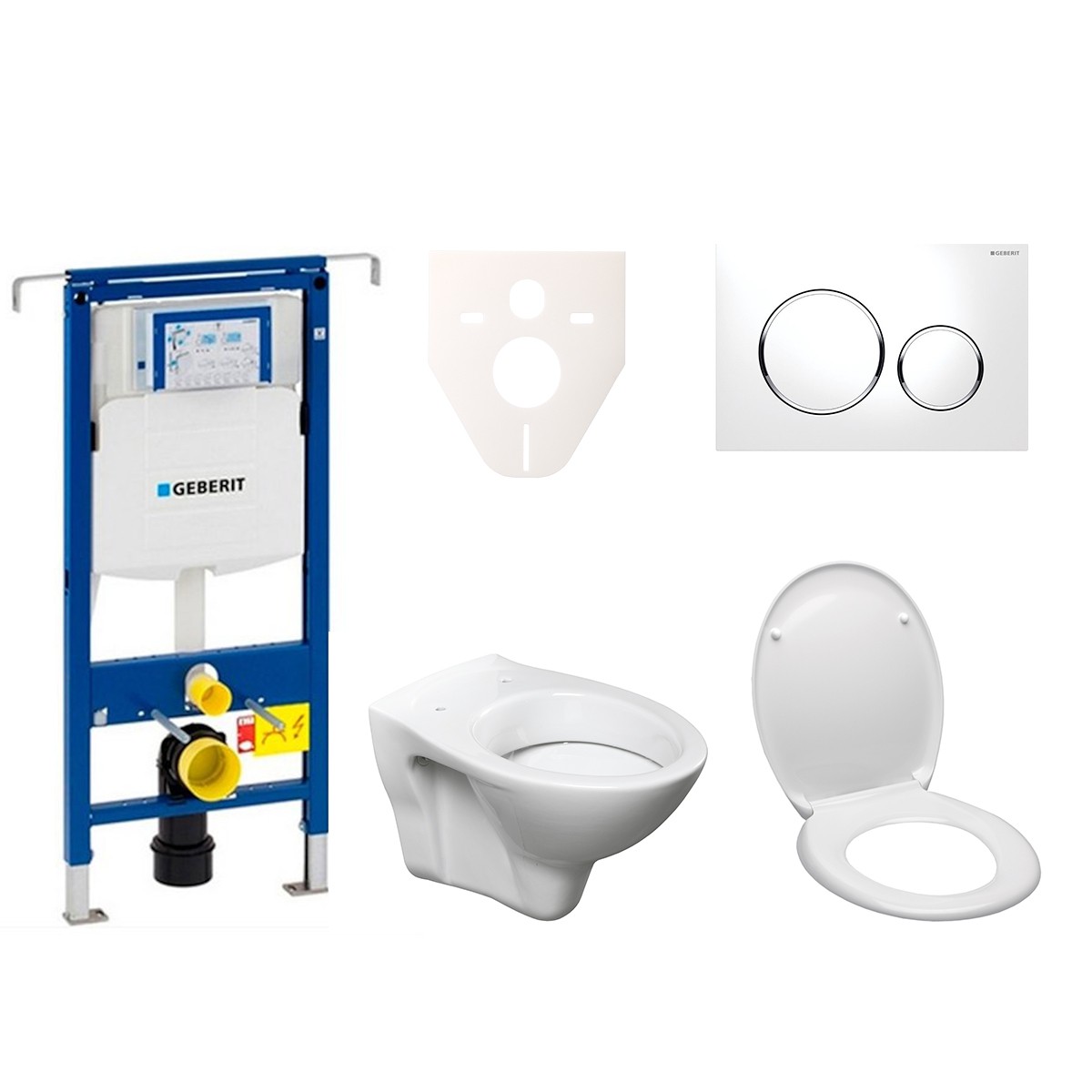 Cenově zvýhodněný závěsný WC set Geberit do lehkých stěn / předstěnová montáž+ WC S-Line S-line Pro 111.355.00.5ND4 S-Line