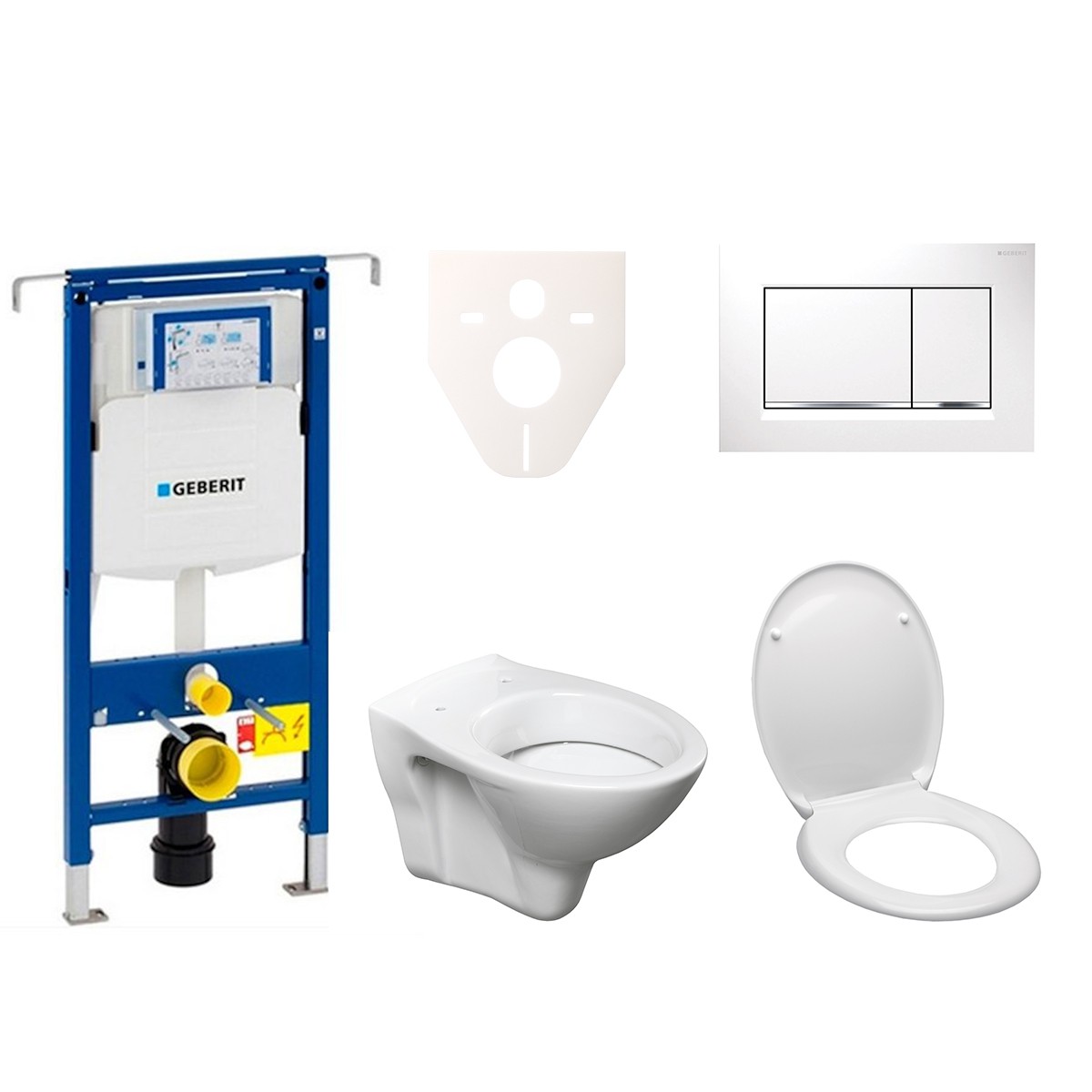Cenově zvýhodněný závěsný WC set Geberit do lehkých stěn / předstěnová montáž+ WC S-Line S-line Pro 111.355.00.5ND5 S-Line