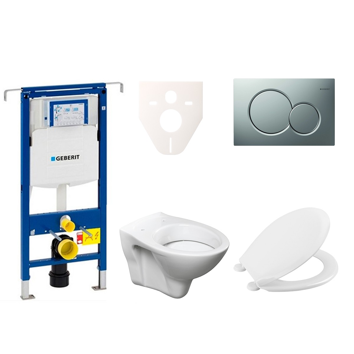 Cenově zvýhodněný závěsný WC set Geberit do lehkých stěn / předstěnová montáž+ WC S-Line S-line Pro 111.355.00.5NR3 S-Line