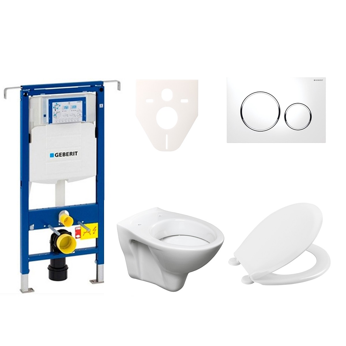 Cenově zvýhodněný závěsný WC set Geberit do lehkých stěn / předstěnová montáž+ WC S-Line S-line Pro 111.355.00.5NR4 S-Line