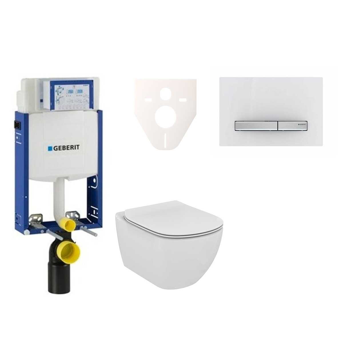 Cenově zvýhodněný závěsný WC set Geberit k zazdění + WC Ideal Standard Tesi 110.302.00.5NE8 Ideal Standard