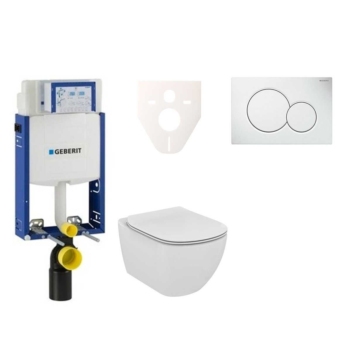 Cenově zvýhodněný závěsný WC set Geberit k zazdění + WC Ideal Standard Tesi 110.302.00.5NF1 Ideal Standard