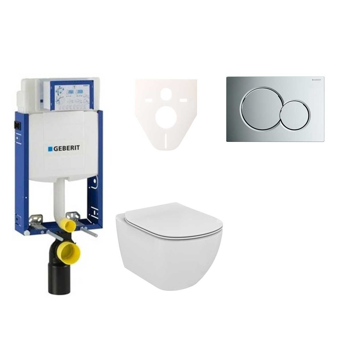Cenově zvýhodněný závěsný WC set Geberit k zazdění + WC Ideal Standard Tesi 110.302.00.5NF2 Ideal Standard