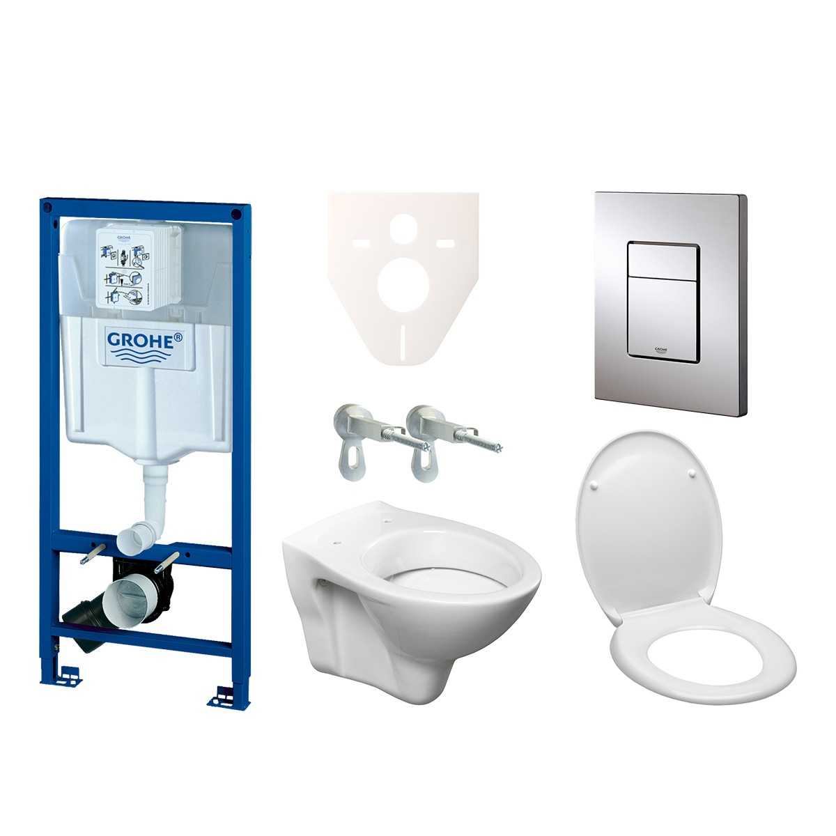Cenově zvýhodněný závěsný WC set Grohe do lehkých stěn / předstěnová montáž+ WC S-Line S-line Pro 38528SET-KD Grohe