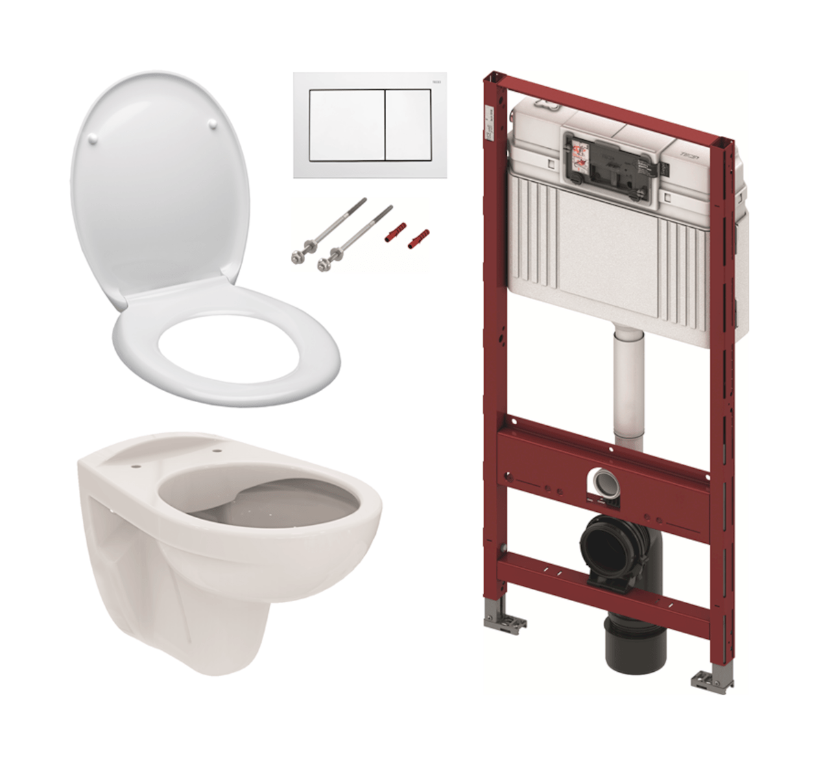 Cenově zvýhodněný závěsný WC set TECE do lehkých stěn / předstěnová montáž+ WC S-Line S-line Pro KMPLSIKOTS Tece