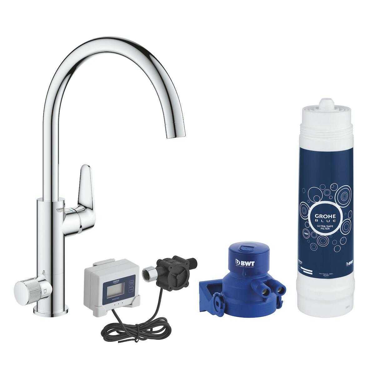 Dřezová baterie Grohe Blue Pure BauCurve s filtrem chrom 30386000 Grohe