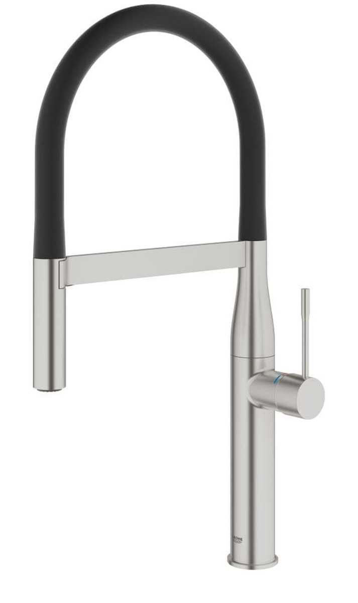 Dřezová baterie Grohe Essence New s vytahovací sprškou supersteel 30294DC0 Grohe