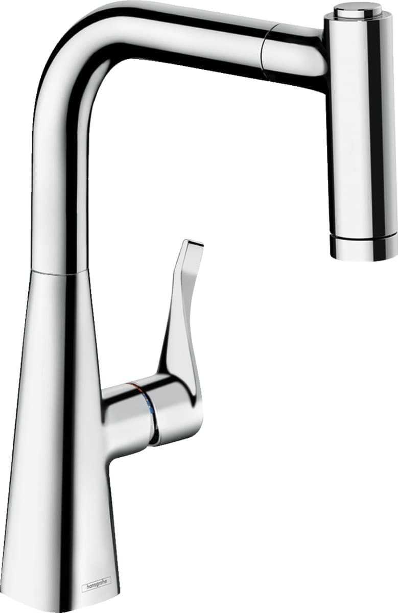 Dřezová baterie Hansgrohe Metris M71 s vytahovací sprškou chrom 14834000 Hansgrohe