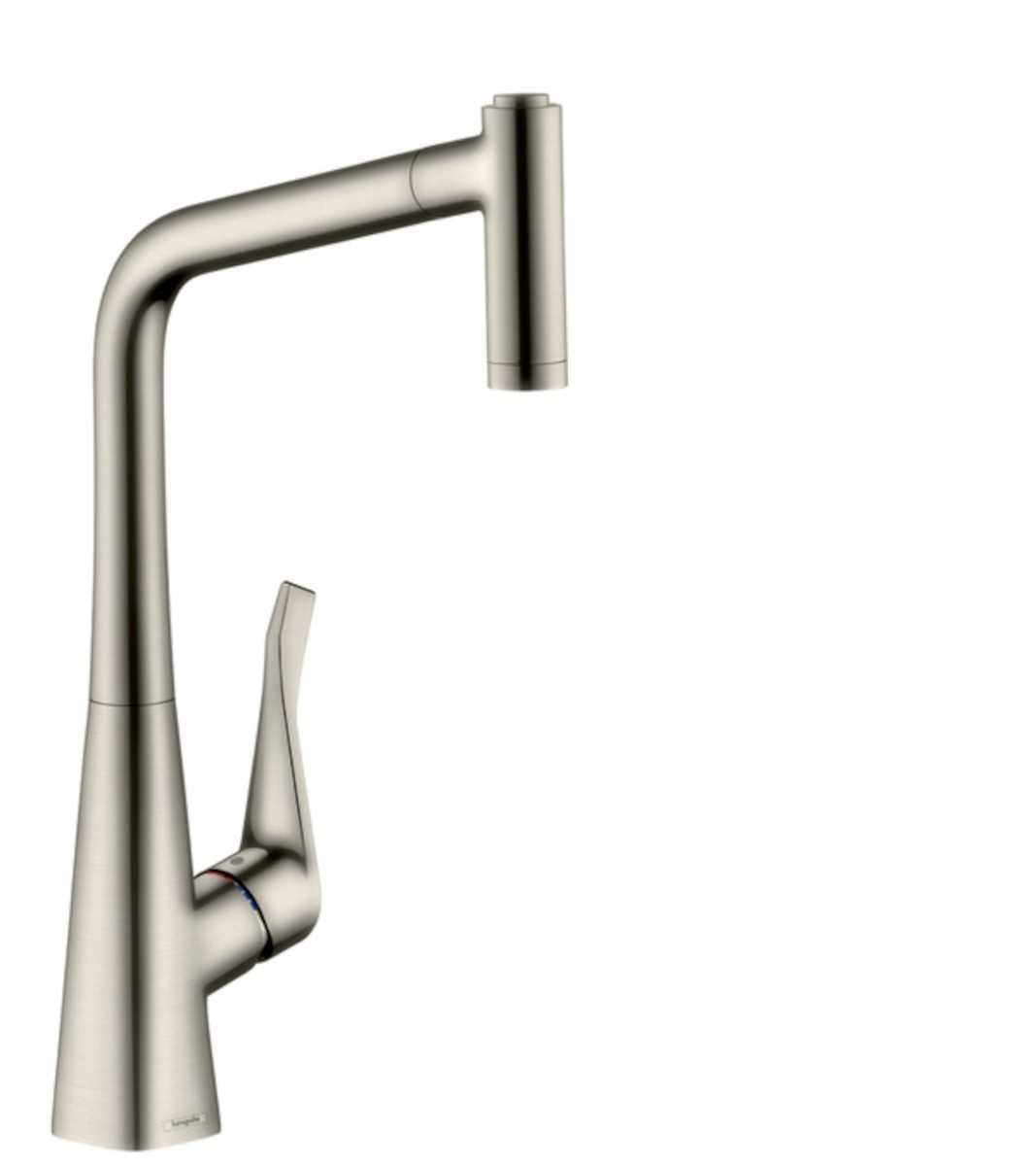 Dřezová baterie Hansgrohe Metris M71 s vytahovací sprškou vzhled nerezu 14820800 Hansgrohe