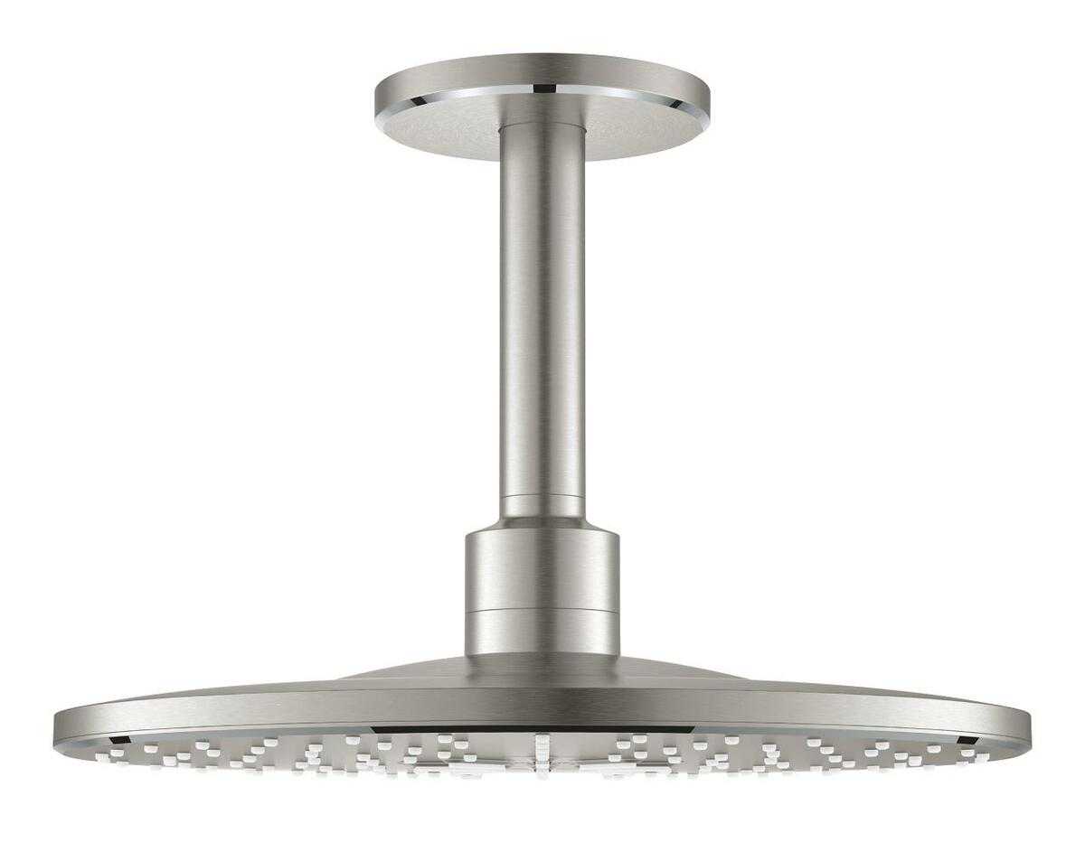 Hlavová sprcha Grohe Rainshower SmartActive strop včetně sprchového ramena supersteel 26477DC0 Grohe