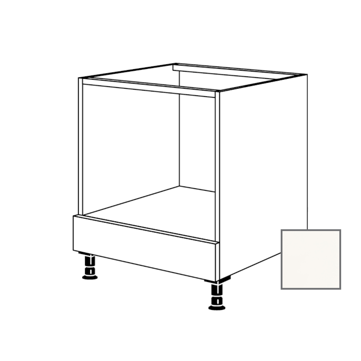 Kuchyňská skříňka spodní Naturel Erika24 pro troubu 60x87x56 cm bílá lesk 450.HUB Naturel