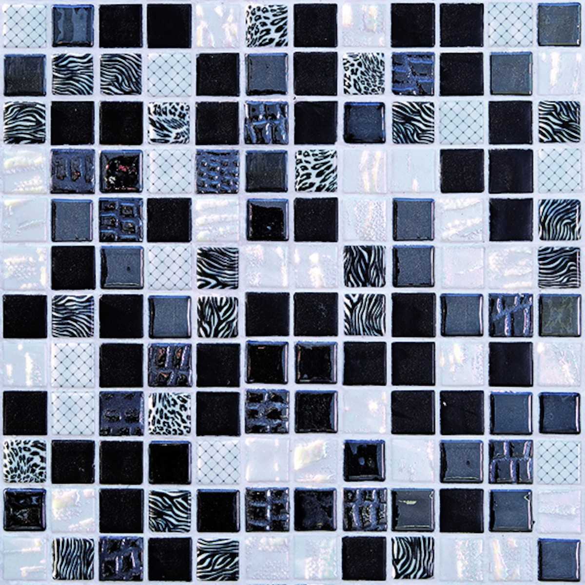 Skleněná mozaika Mosavit Safari negro 30x30 cm lesk SAFARINE Mosavit