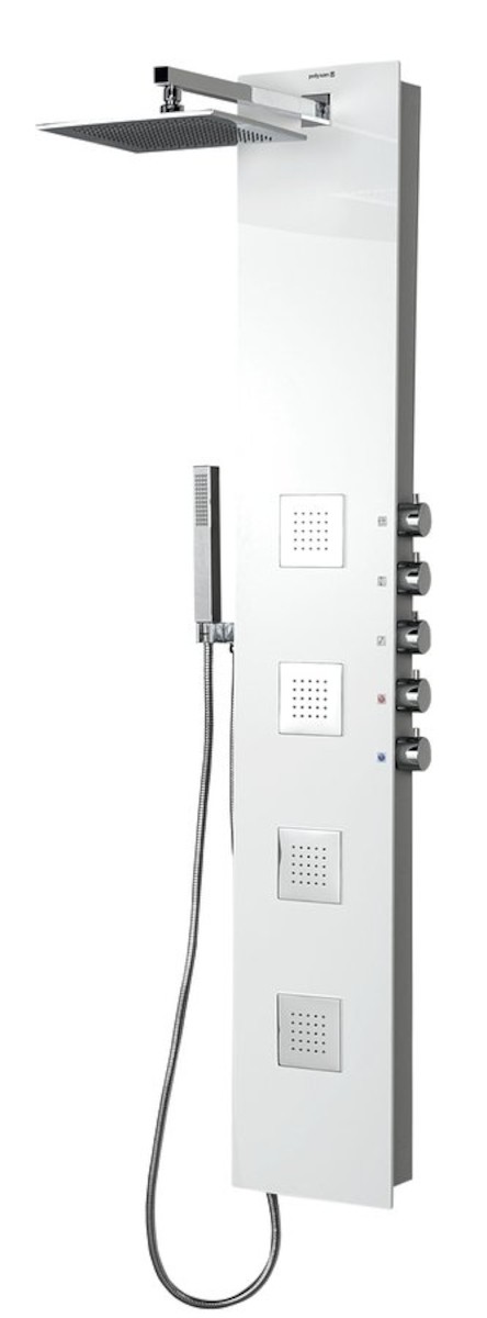 Sprchový panel Polysan na stěnu s pákovou baterií bílá/chrom 80216 Polysan