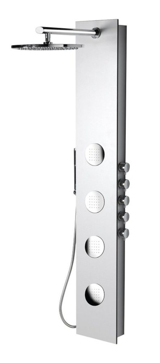 Sprchový panel Sapho 5SIDE ROUND s pákovou baterií bílá 80217 Sapho