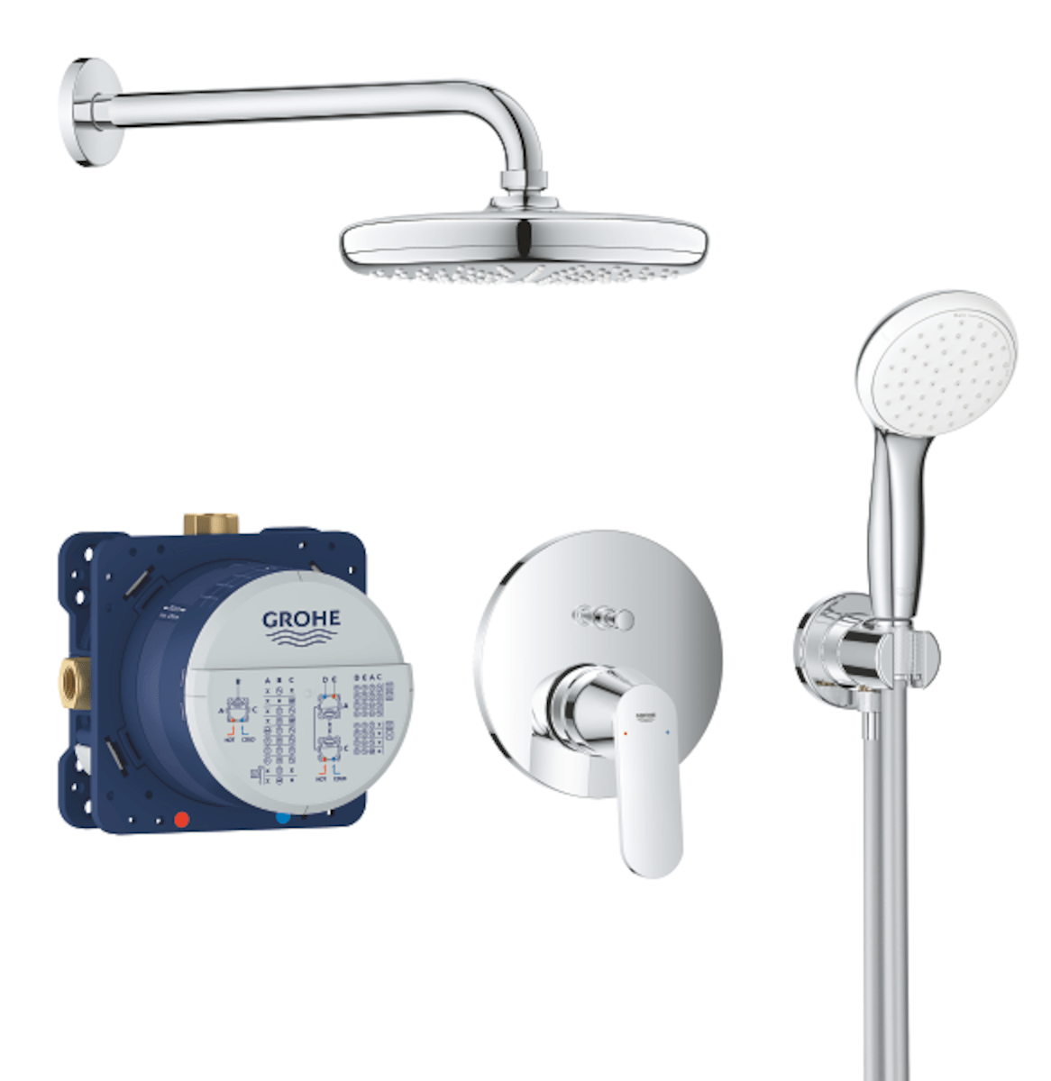 Sprchový systém Grohe Eurosmart Cosmopolitan včetně podomítkového tělesa chrom 25219001 Grohe