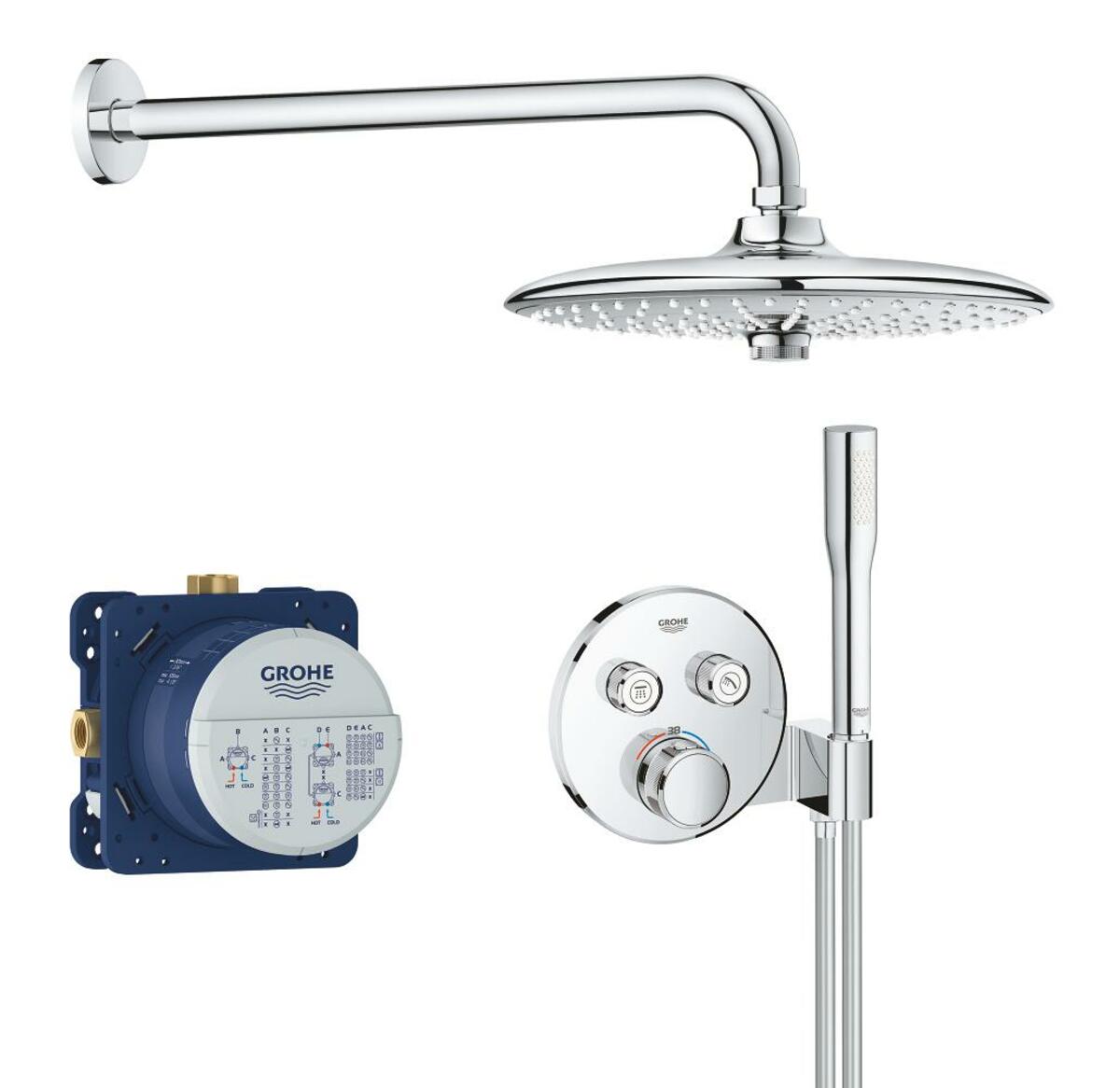 Sprchový systém Grohe Grohtherm Smartcontrol pod omítku s termostatickou baterií chrom 34744000 Grohe