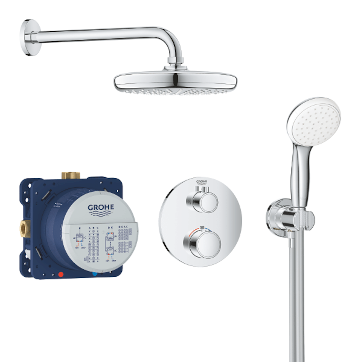 Sprchový systém Grohe Grohtherm včetně podomítkového tělesa chrom 34727000 Grohe