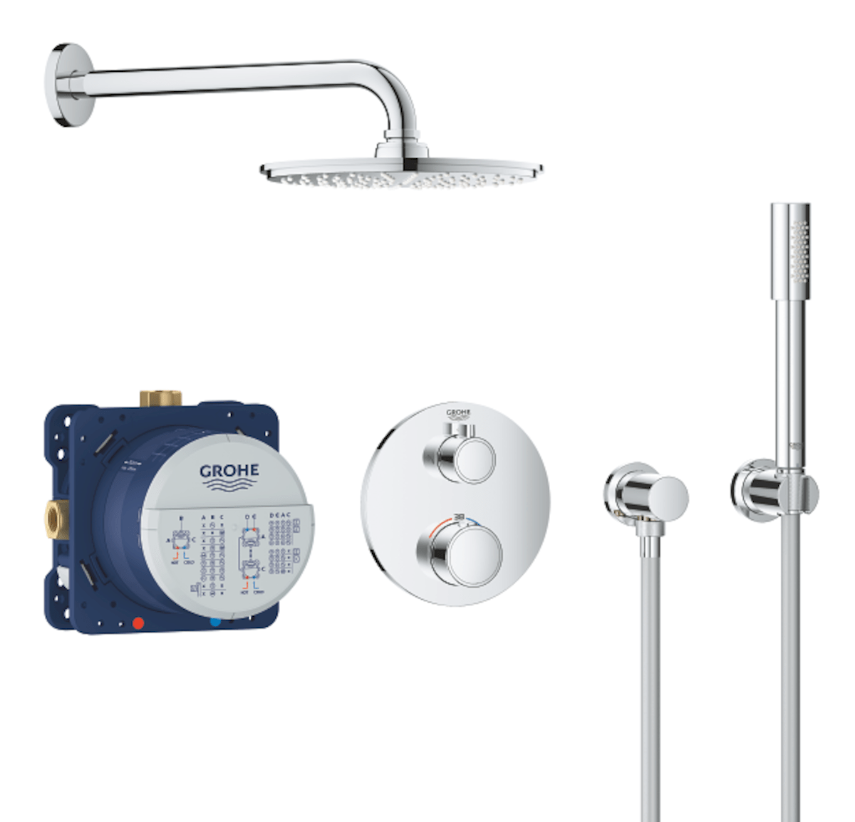 Sprchový systém Grohe Grohtherm včetně podomítkového tělesa chrom 34732000 Grohe