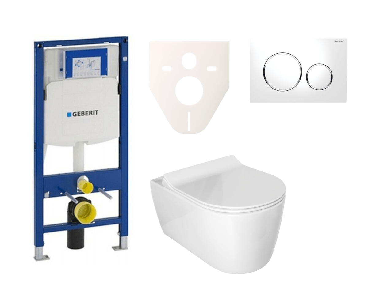 Cenově zvýhodněný závěsný WC set Geberit do lehkých stěn / předstěnová montáž+ WC Glacera Alfa SIKOGES3A4 Glacera