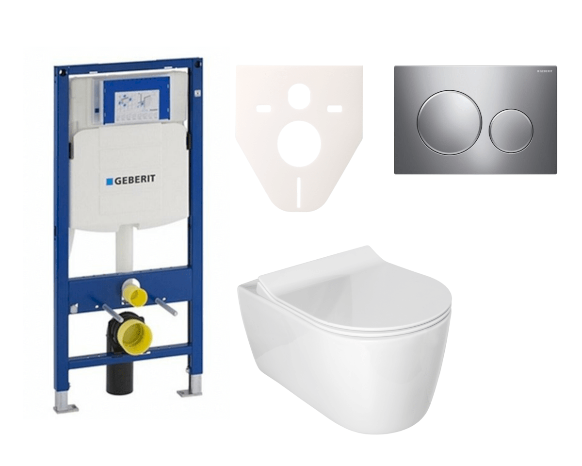 Cenově zvýhodněný závěsný WC set Geberit do lehkých stěn / předstěnová montáž+ WC Glacera Alfa SIKOGES3A41 Glacera