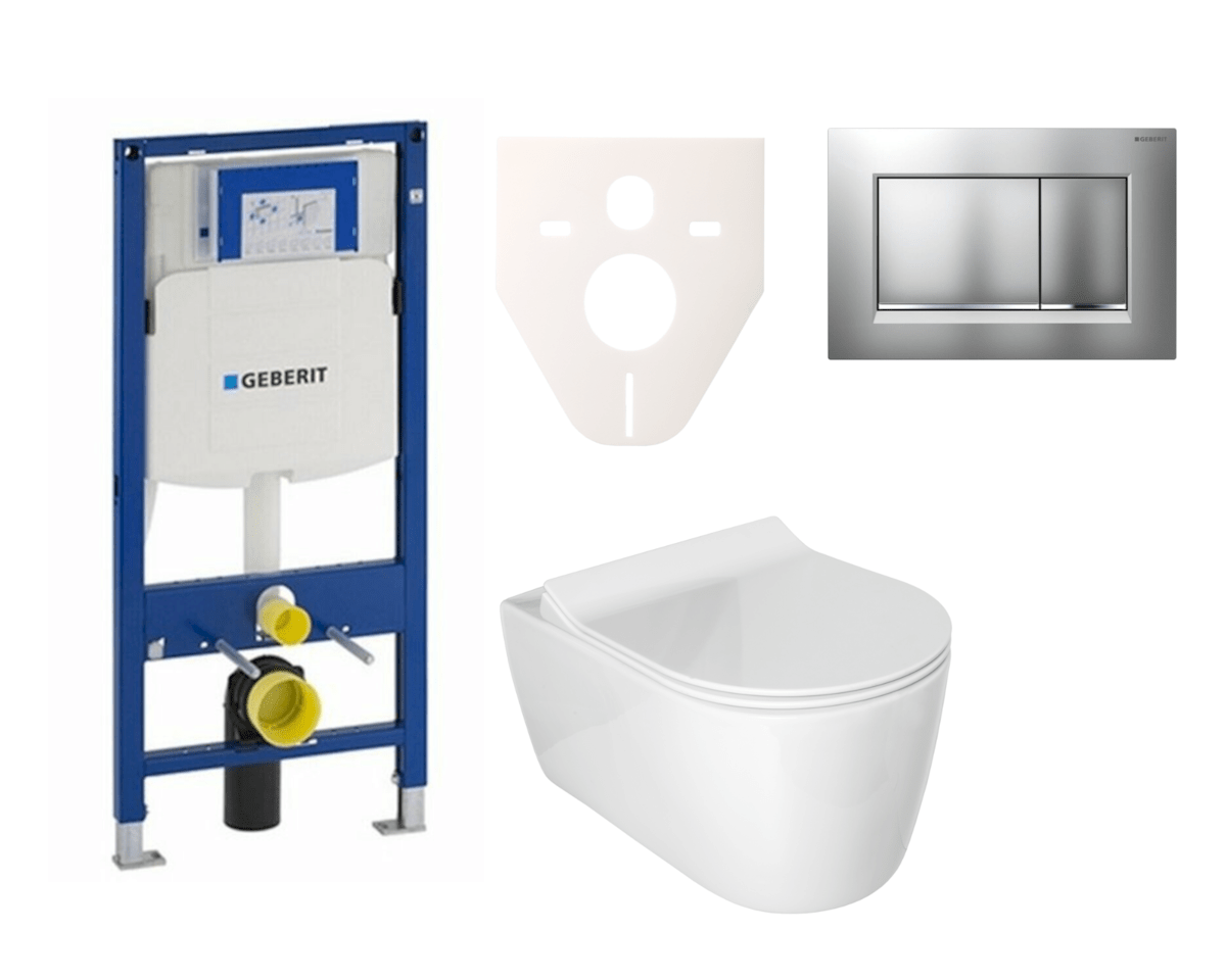 Cenově zvýhodněný závěsný WC set Geberit do lehkých stěn / předstěnová montáž+ WC Glacera Alfa SIKOGES3A7 Glacera