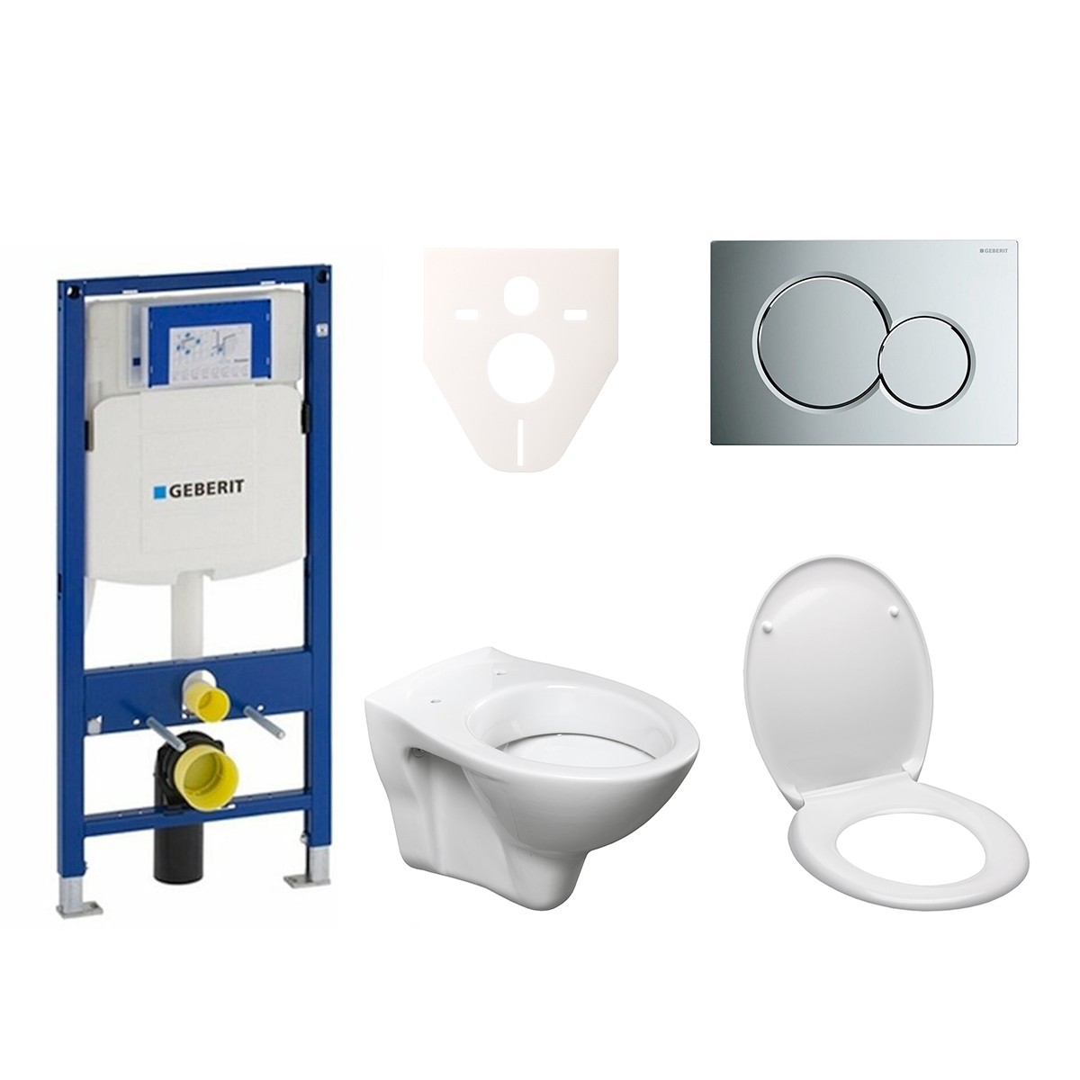 Cenově zvýhodněný závěsný WC set Geberit do lehkých stěn / předstěnová montáž+ WC S-Line S-line Pro 111.300.00.5ND2 S-Line