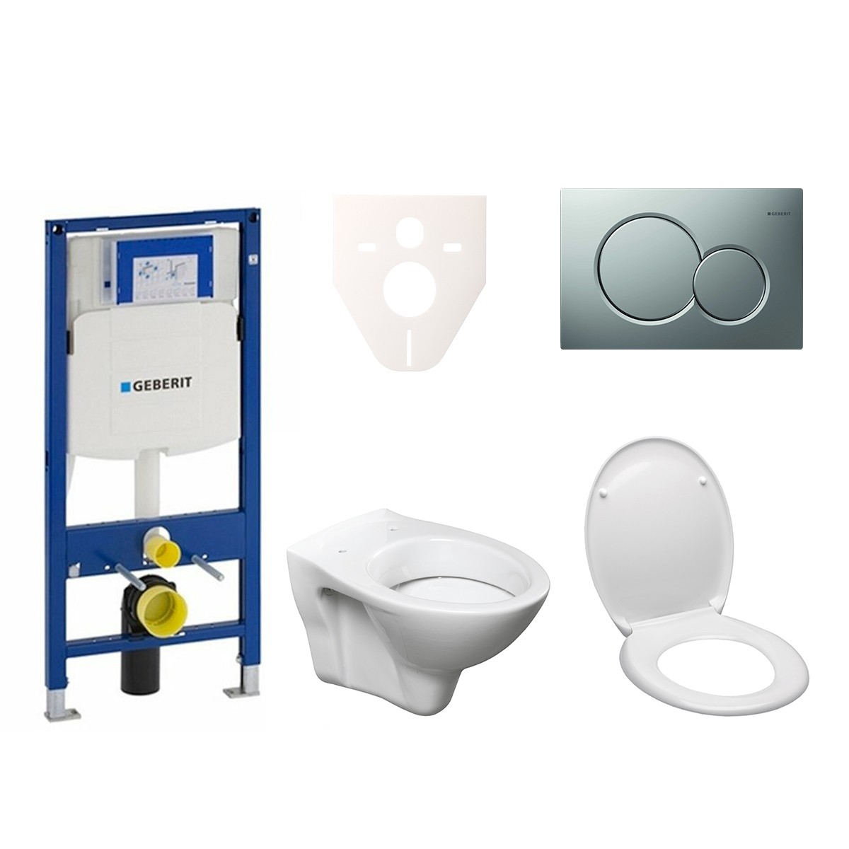 Cenově zvýhodněný závěsný WC set Geberit do lehkých stěn / předstěnová montáž+ WC S-Line S-line Pro 111.300.00.5ND3 S-Line