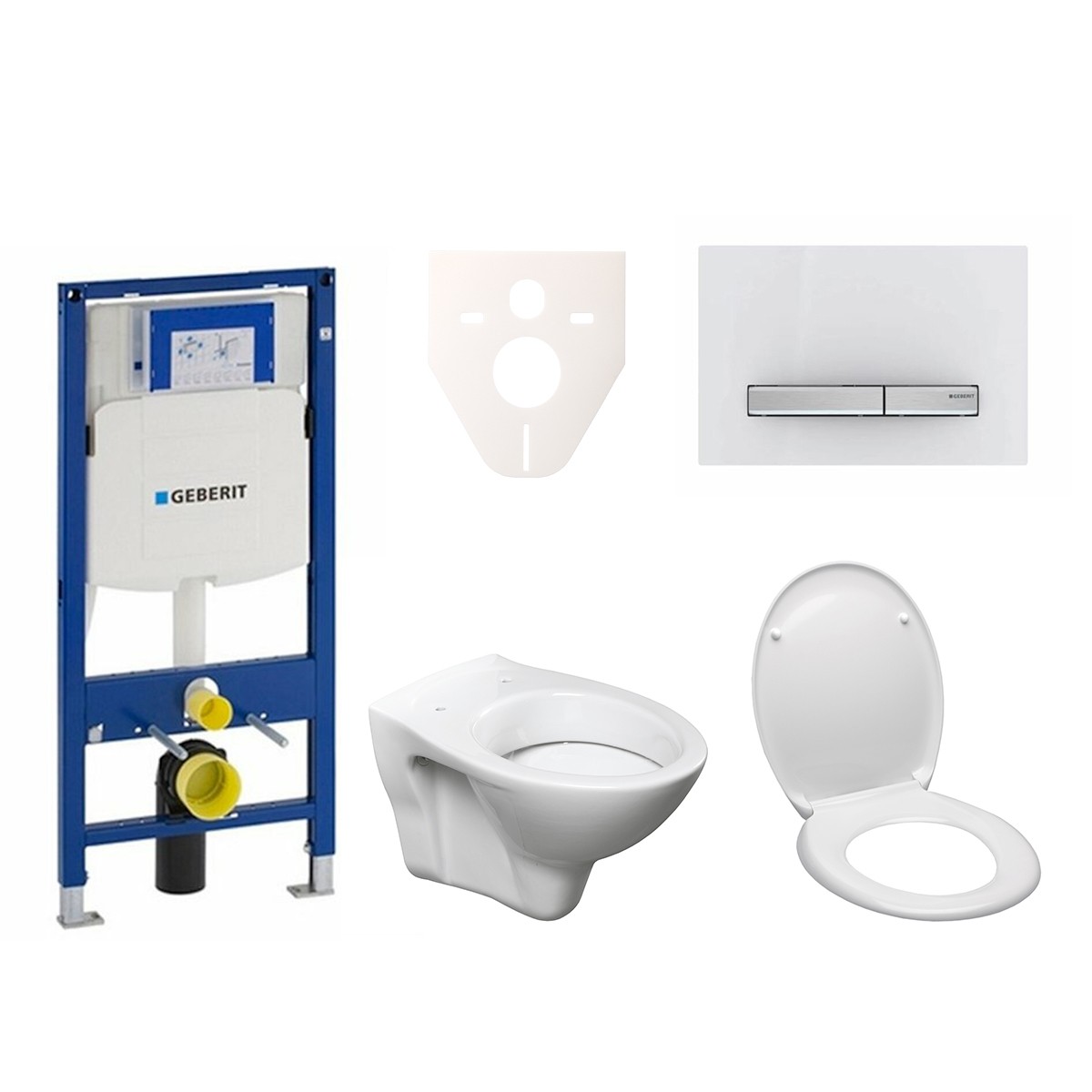 Cenově zvýhodněný závěsný WC set Geberit do lehkých stěn / předstěnová montáž+ WC S-Line S-line Pro 111.300.00.5ND8 S-Line
