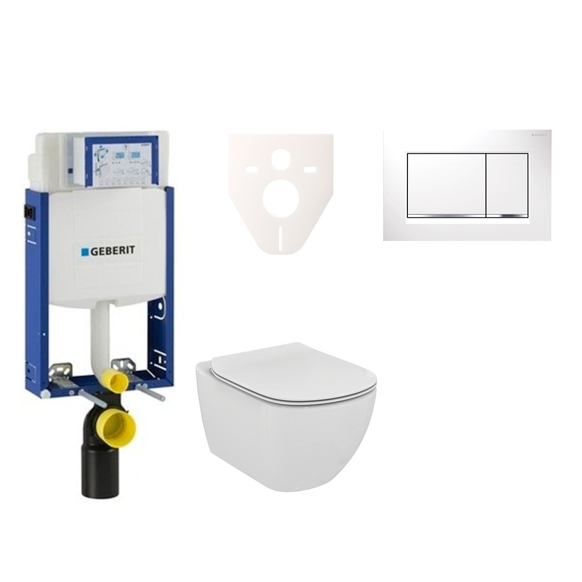 Cenově zvýhodněný závěsný WC set Geberit k zazdění + WC Ideal Standard Tesi 110.302.00.5NF5 Ideal Standard
