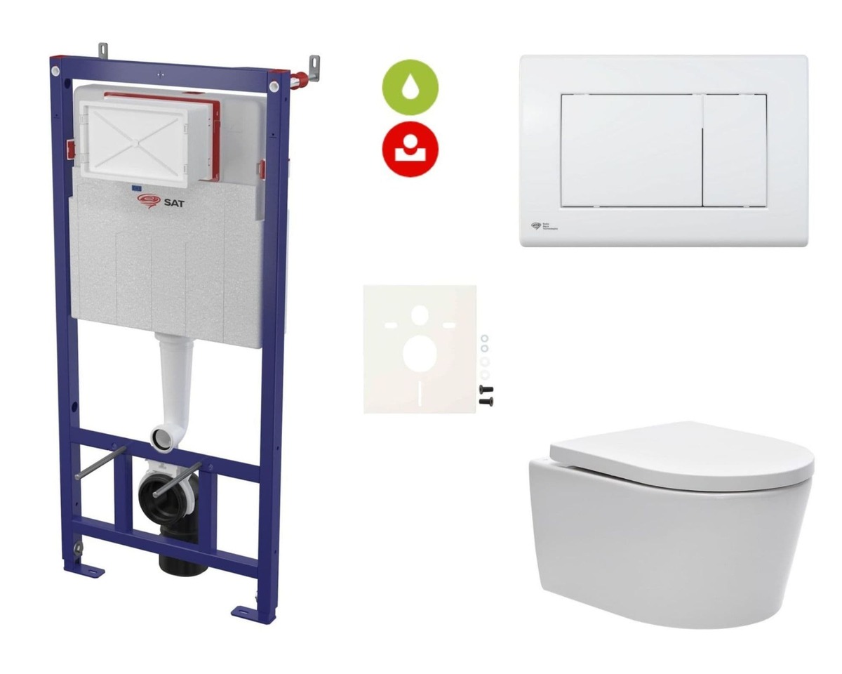 Cenově zvýhodněný závěsný WC set SAT do lehkých stěn / předstěnová montáž+ WC SAT Brevis SIKOSSBR20KECO SAT