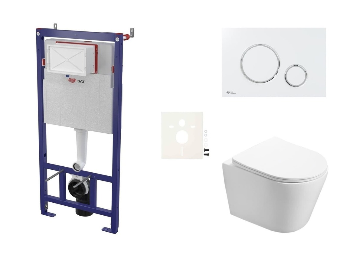 Cenově zvýhodněný závěsný WC set SAT do lehkých stěn / předstěnová montáž+ WC SAT Infinitio SIKOSSIN70K SAT