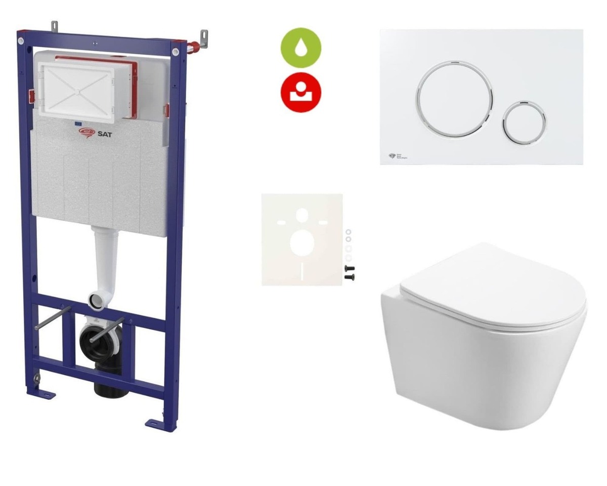 Cenově zvýhodněný závěsný WC set SAT do lehkých stěn / předstěnová montáž+ WC SAT Infinitio SIKOSSIN70KECO SAT