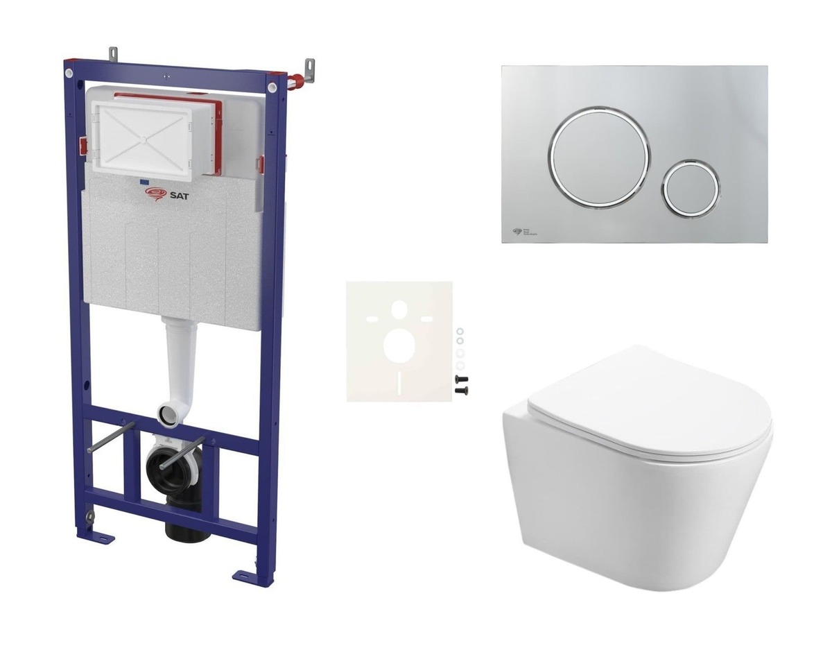 Cenově zvýhodněný závěsný WC set SAT do lehkých stěn / předstěnová montáž+ WC SAT Infinitio SIKOSSIN71K SAT