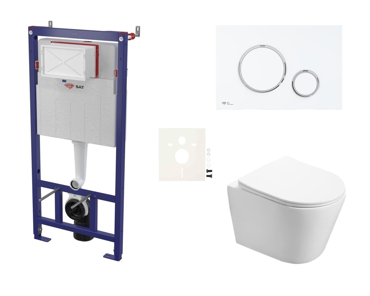 Cenově zvýhodněný závěsný WC set SAT do lehkých stěn / předstěnová montáž+ WC SAT Infinitio SIKOSSIN76K SAT
