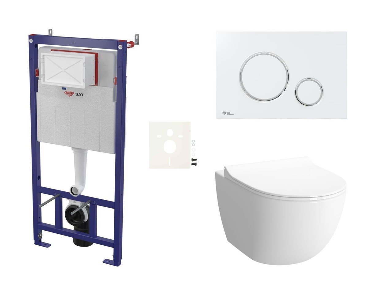 Cenově zvýhodněný závěsný WC set SAT do lehkých stěn / předstěnová montáž+ WC SAT Infinitio SIKOSSINF70K NO BRAND