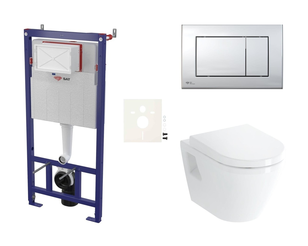 Cenově zvýhodněný závěsný WC set SAT do lehkých stěn / předstěnová montáž+ WC Vitra Integra SIKOSSINTBO21K NO BRAND