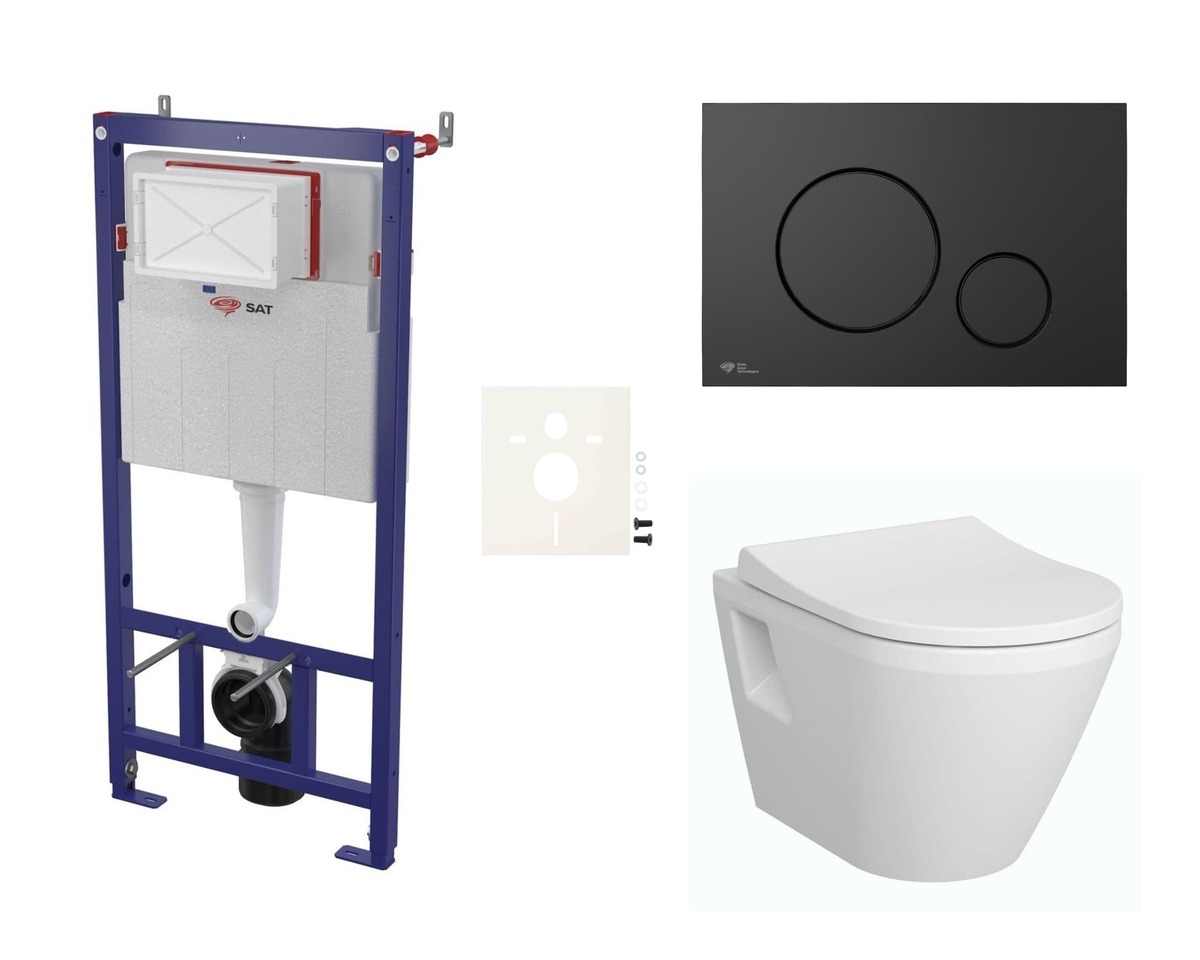 Cenově zvýhodněný závěsný WC set SAT do lehkých stěn / předstěnová montáž+ WC Vitra Integra SIKOSSINTRE68K NO BRAND