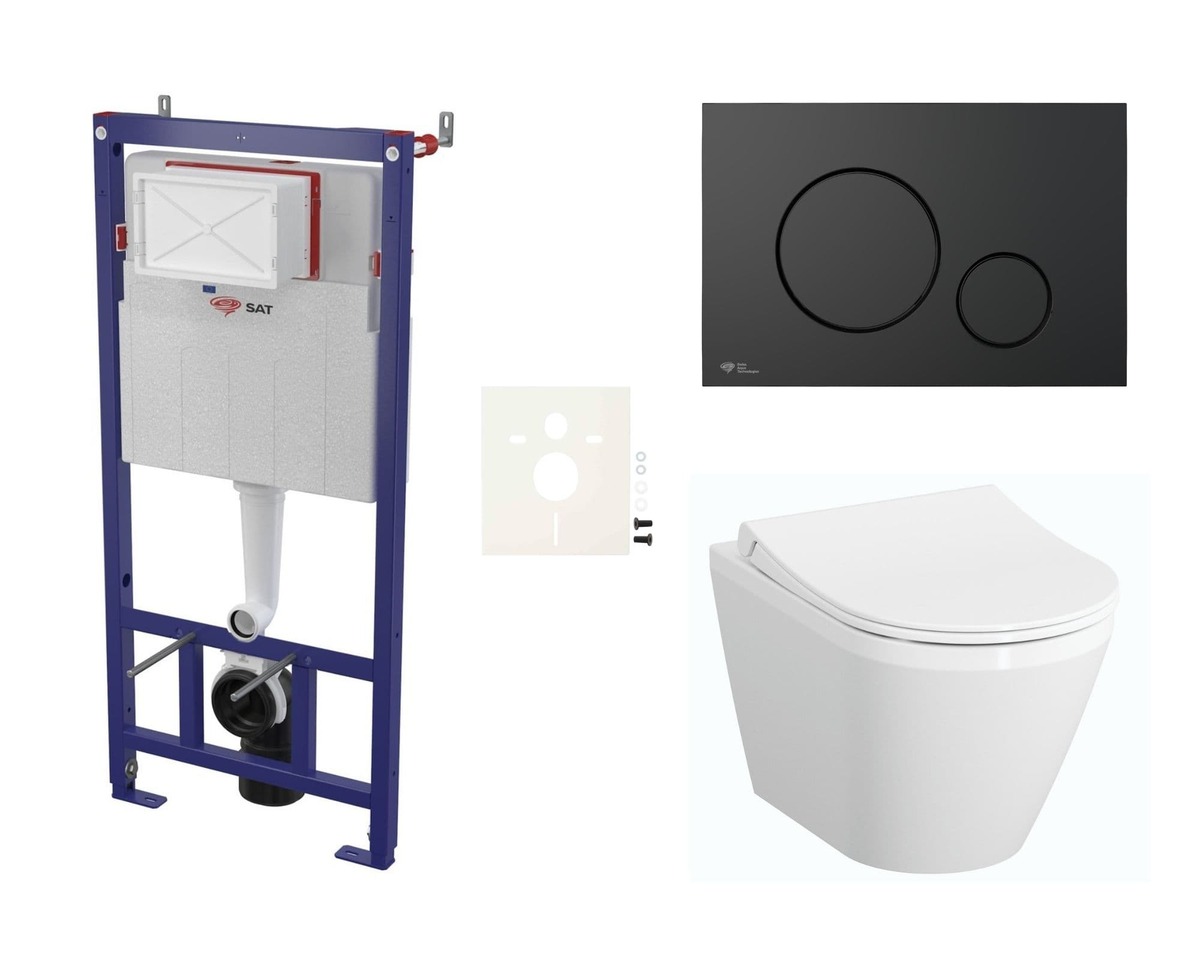 Cenově zvýhodněný závěsný WC set SAT do lehkých stěn / předstěnová montáž+ WC Vitra Integra SIKOSSINTRESU68K NO BRAND