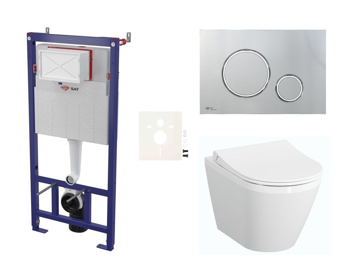 Cenově zvýhodněný závěsný WC set SAT do lehkých stěn / předstěnová montáž+ WC Vitra Integra SIKOSSINTRESU71K NO BRAND
