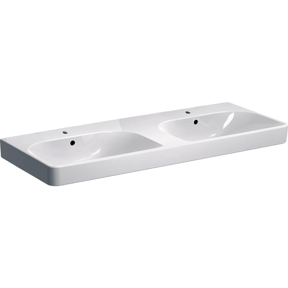 Dvojumyvadlo Geberit Smyle Square 120x48 cm dva otvory pro baterii 500.223.01.1 Geberit