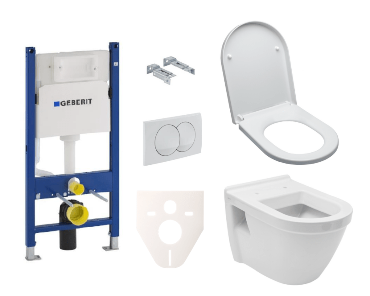 Závěsný set WC S50 Vitra + modul Geberit Duofix s tlačítkem Delta 20 bílé SIKOGES5V0 Vitra