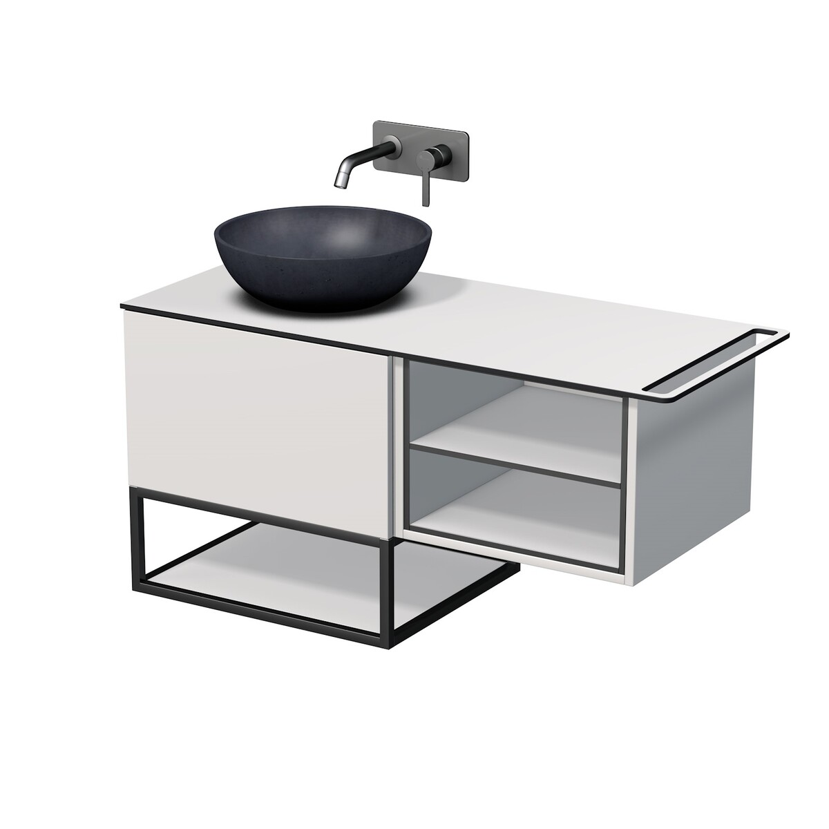 Koupelnová skříňka pod umyvadlo Naturel Oxo 110x58x50 cm bílá mat OXO110L601ZKDPBM Naturel