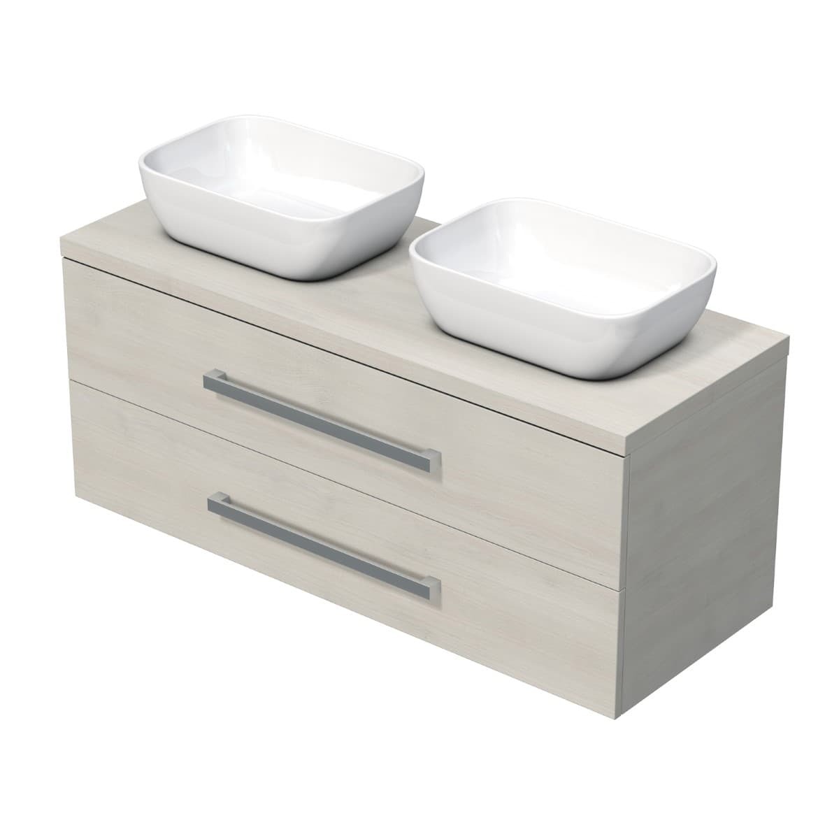 Koupelnová skříňka s krycí deskou Naturel Cube Way 120x53x46 cm dub Chamonix mat CUBE461203DC45 Naturel