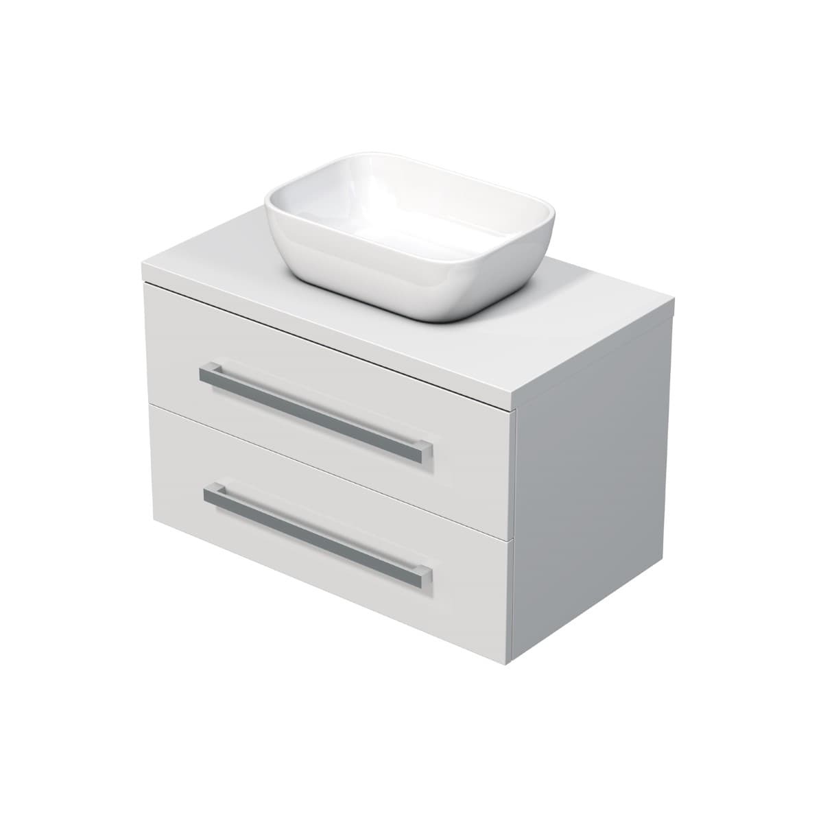 Koupelnová skříňka s krycí deskou Naturel Cube Way 80x53x46 cm bílá lesk CUBE46803BI45 Naturel