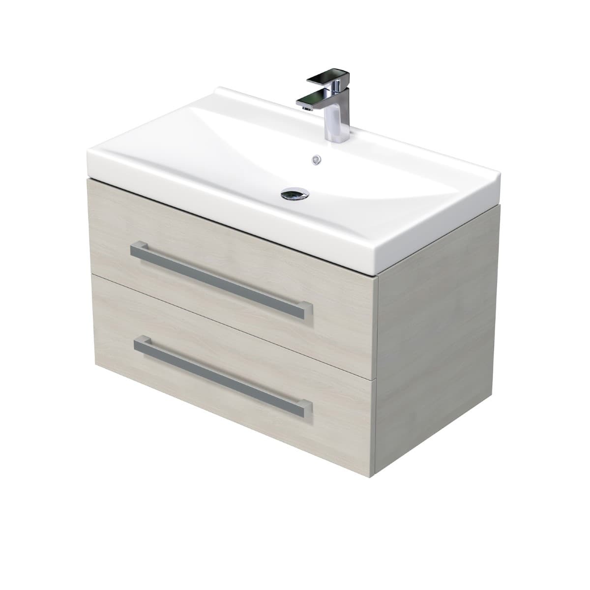 Koupelnová skříňka s umyvadlem Naturel Cube Way 80x53x46 cm dub Chamonix mat CUBE46802DCVER Naturel