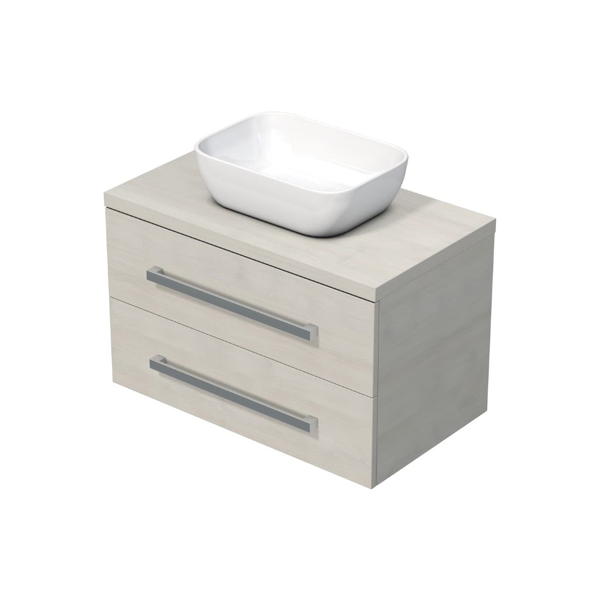 Koupelnová skříňka s umyvadlem Naturel Cube Way 80x53x46 cm dub Chamonix mat CUBE46803DC45 Naturel