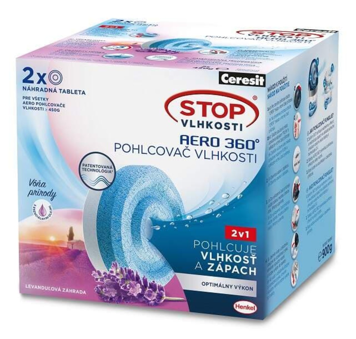 Stop vlhkosti Ceresit tablety AERO 2x450g rel.levand. CSVAEROTBLLE Ceresit