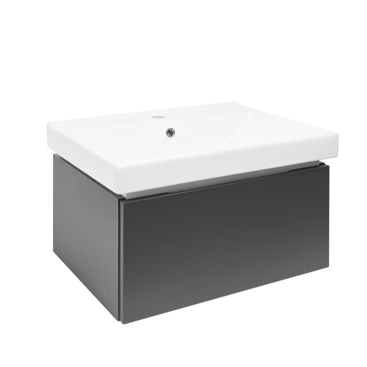 Koupelnová skříňka s umyvadlem SAT Feel 60x30x46 cm antracit mat SATFEEL60ANTU1 SAT